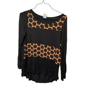 Coco & Tashi High Lo Top Womens Large Black Polka Dot Collection Viscose Stretch